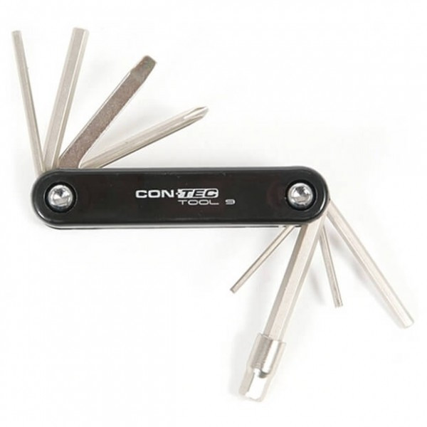 CONTEC multifunctie-gereedschap tool  9 functies: 2/2,5/3/4/5/6/8 mm binnenzeskant-sleutel(inbus) Platte- / kruiskop schroevendraaier