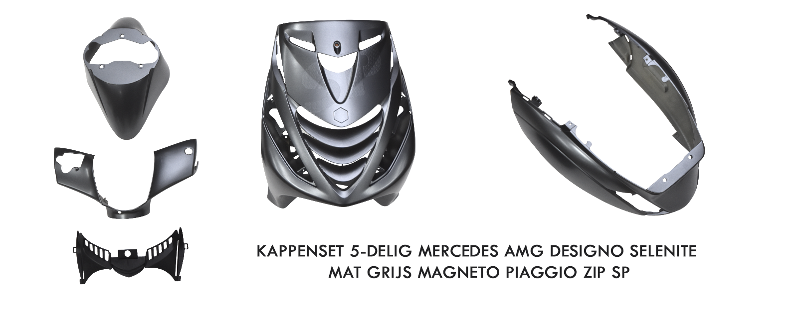 Kappenset 5-delig Mercedes AMG Designo Selenite Mat Grijs Magneto Piaggio Zip SP